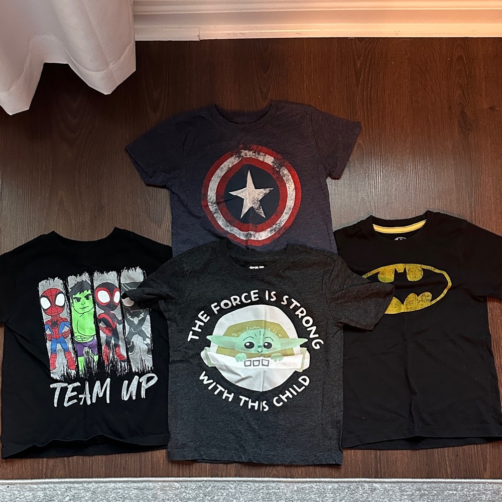 Marvel, Spiderman, Star Wars, Batman Superhero Kids Tee Bundle Size 3T